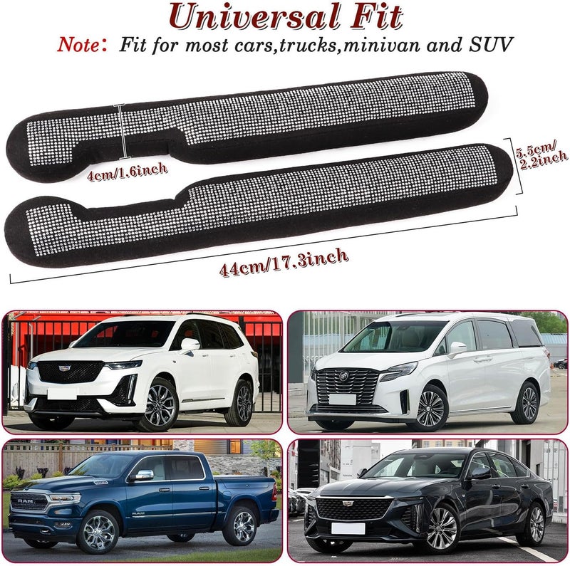 ToBeQueen Bling Car Seat Gap Filler Universal Fit for Car SUV Truck, Set of 2 Handmade Crystal Diamond Rhinestone Seat Gap Blocker Bling Car Accessories for Women(Silver) - Image 5